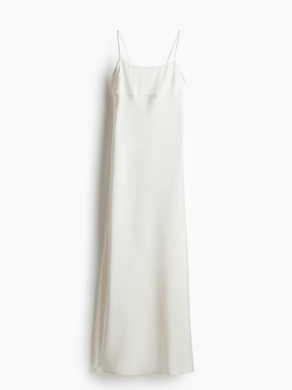 H&M Minimal White Slip Maxi Dress with slit